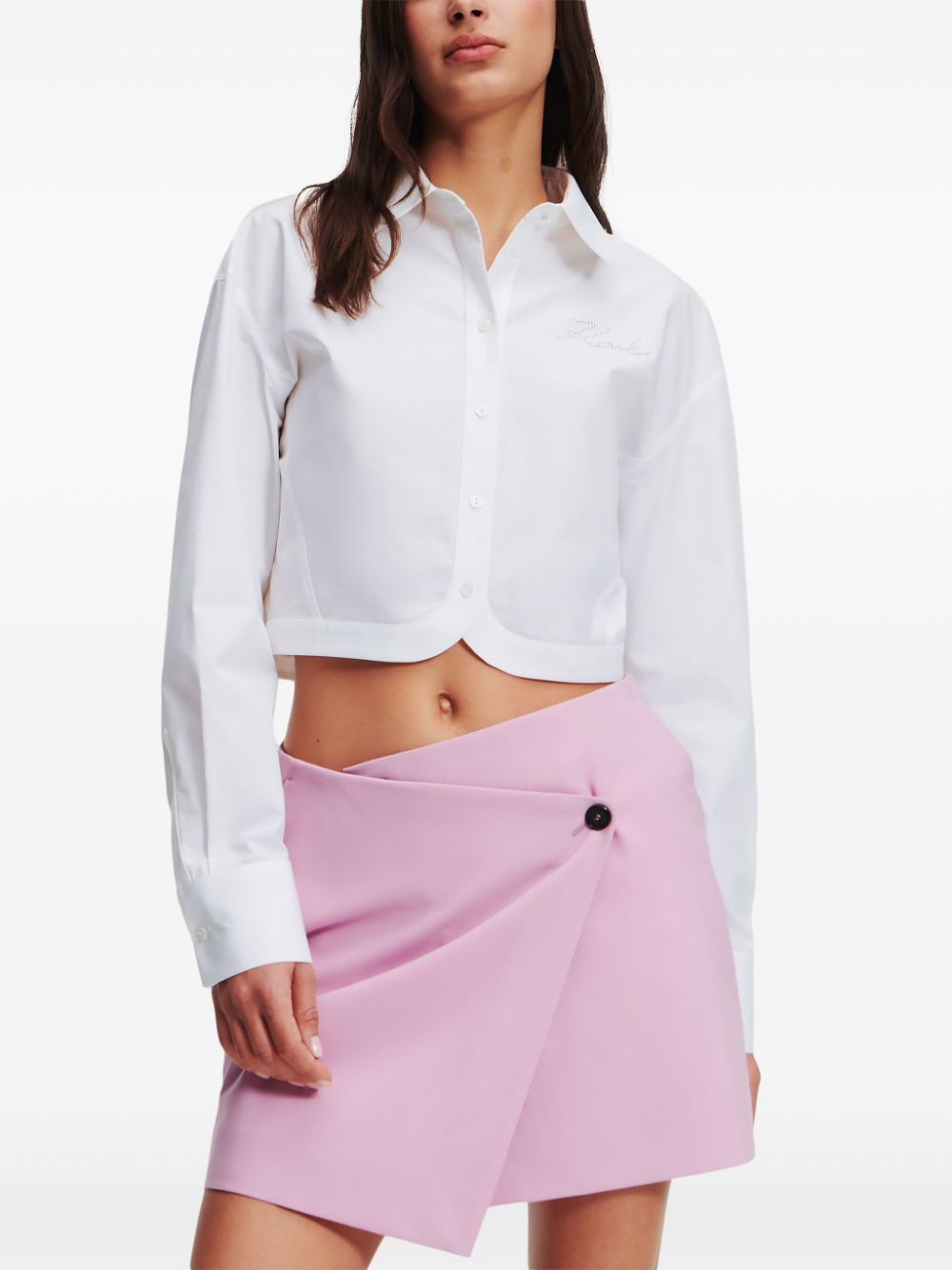 Karl Lagerfeld cropped organic-cotton shirt - Image 3