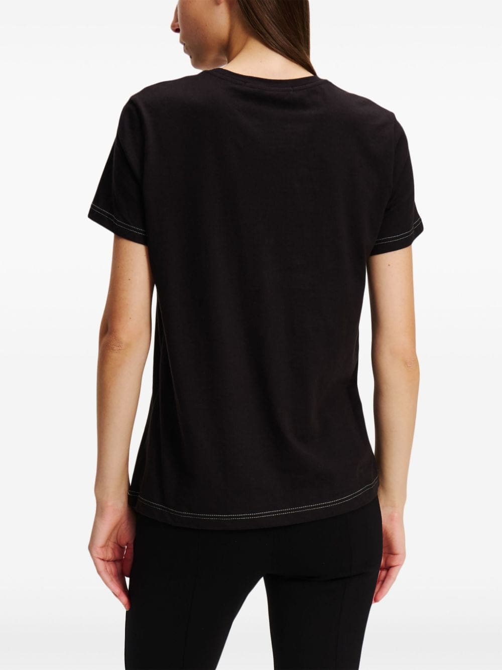 Karl Lagerfeld Signature logo-embroidered T-shirt - Image 4