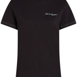 Karl Lagerfeld Signature logo-embroidered T-shirt