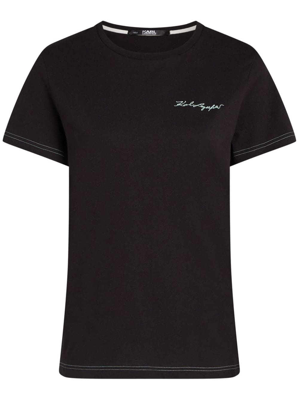 Karl Lagerfeld Signature logo-embroidered T-shirt