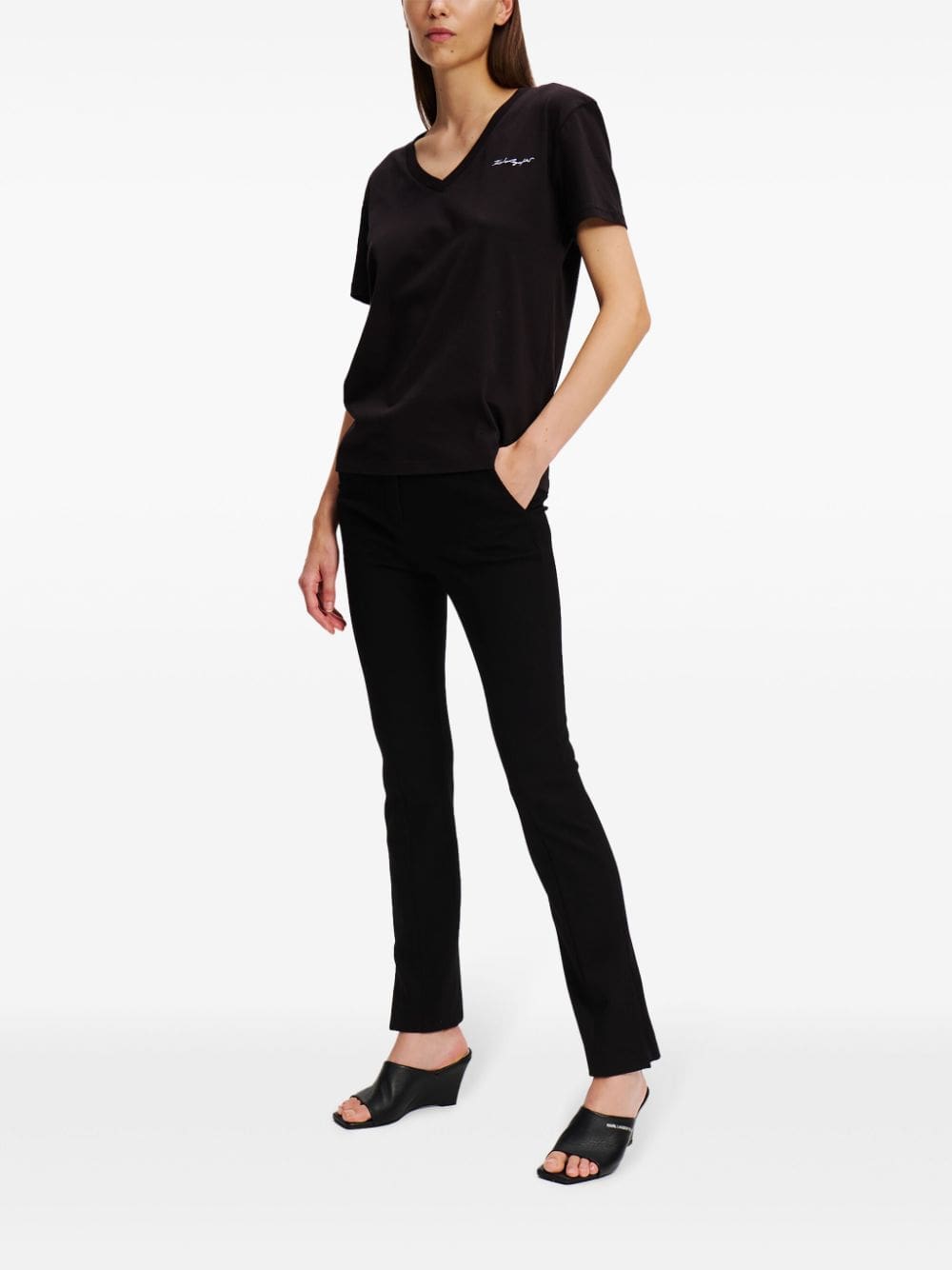 Karl Lagerfeld Signature V-neck T-shirt - Image 2