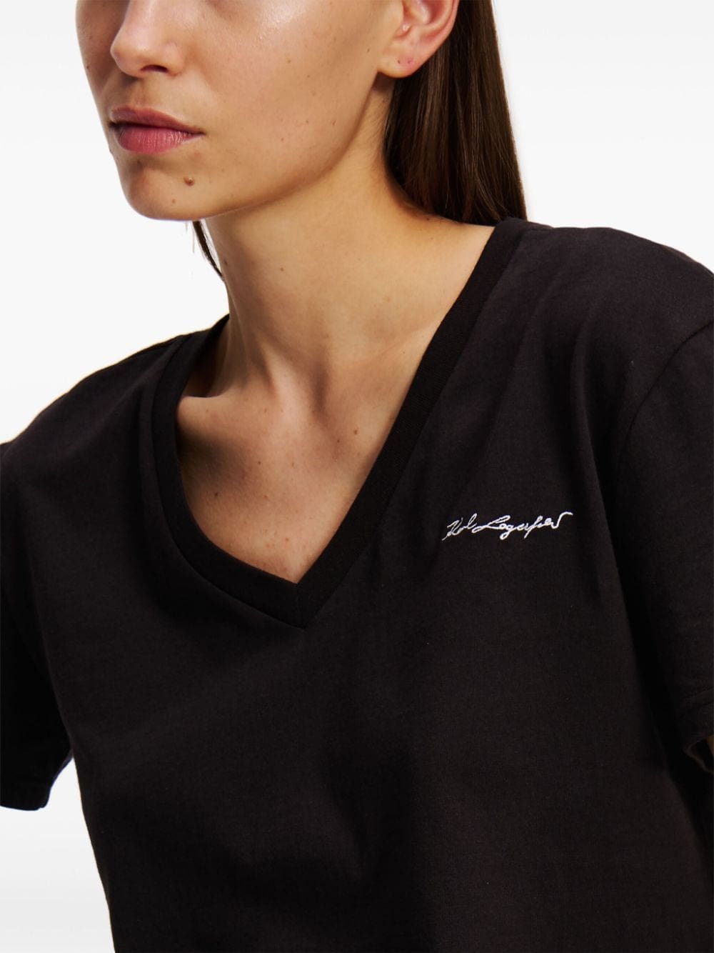Karl Lagerfeld Signature V-neck T-shirt - Image 5