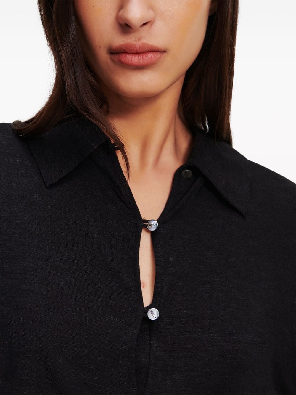 Karl Lagerfeld button-up linen-blend shirt - Image 5