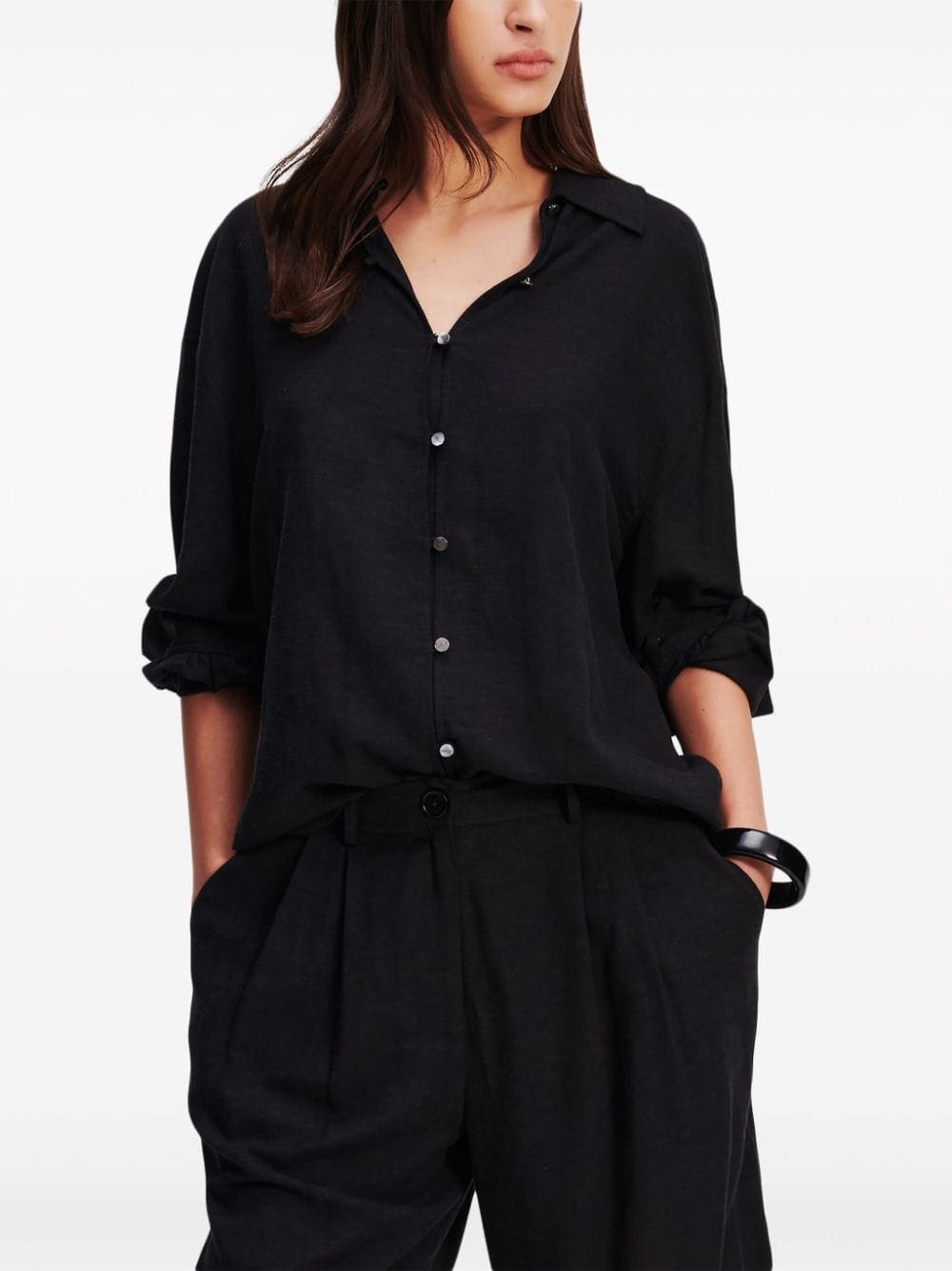 Karl Lagerfeld button-up linen-blend shirt - Image 3