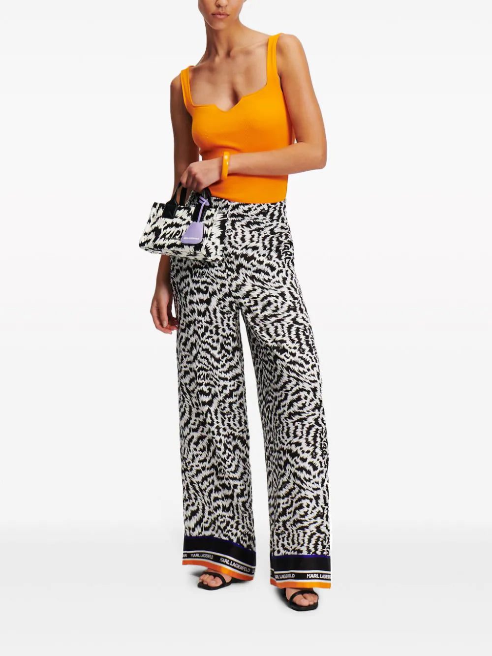 Karl Lagerfeld logo-embroidered fine-ribbed tank top - Image 2