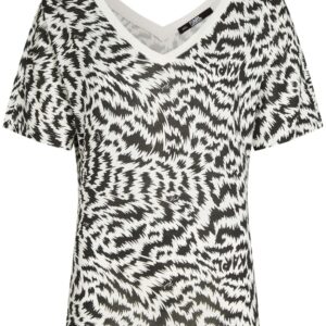 Karl Lagerfeld zebra-print V-neck T-shirt