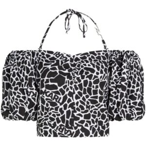 Karl Lagerfeld giraffe-print off-shoulder blouse