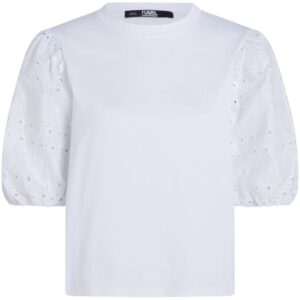 Karl Lagerfeld broderie-anglaise cotton T-shirt