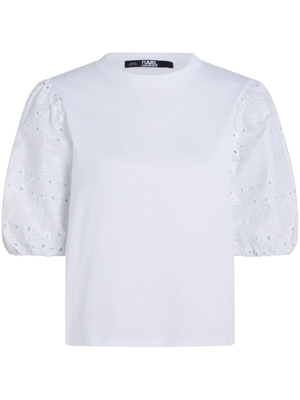 Karl Lagerfeld broderie-anglaise cotton T-shirt