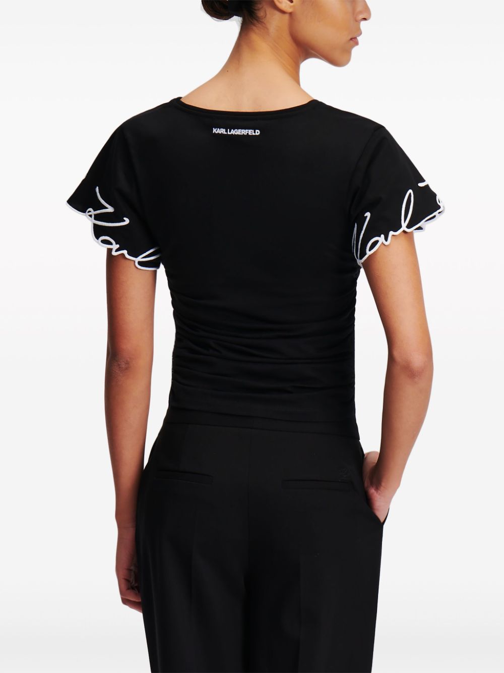 Karl Lagerfeld Signature V-neck T-shirt - Image 4