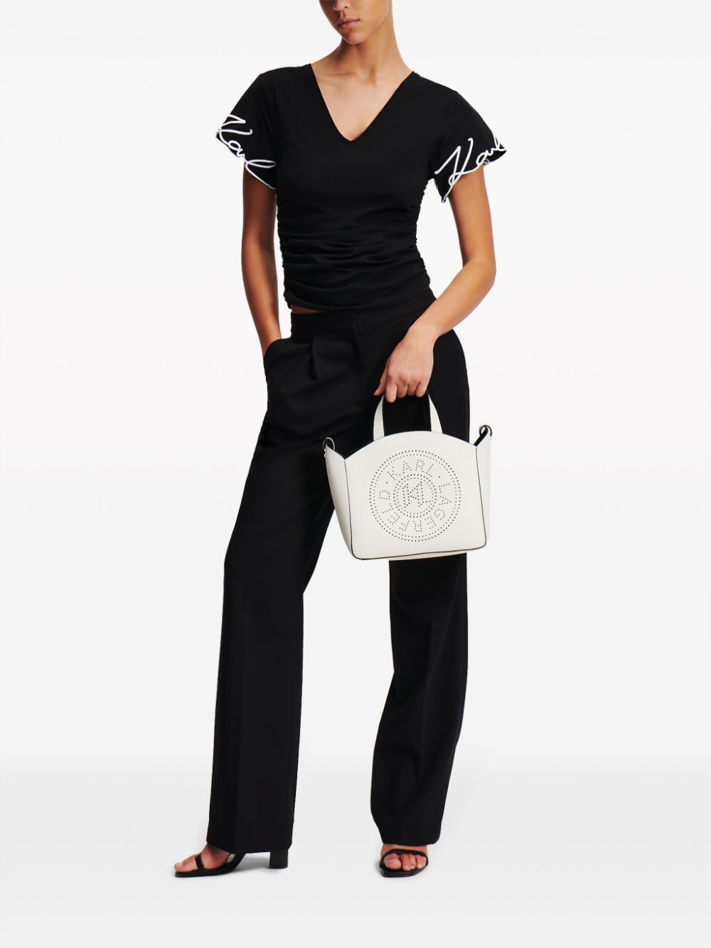 Karl Lagerfeld Signature V-neck T-shirt - Image 2