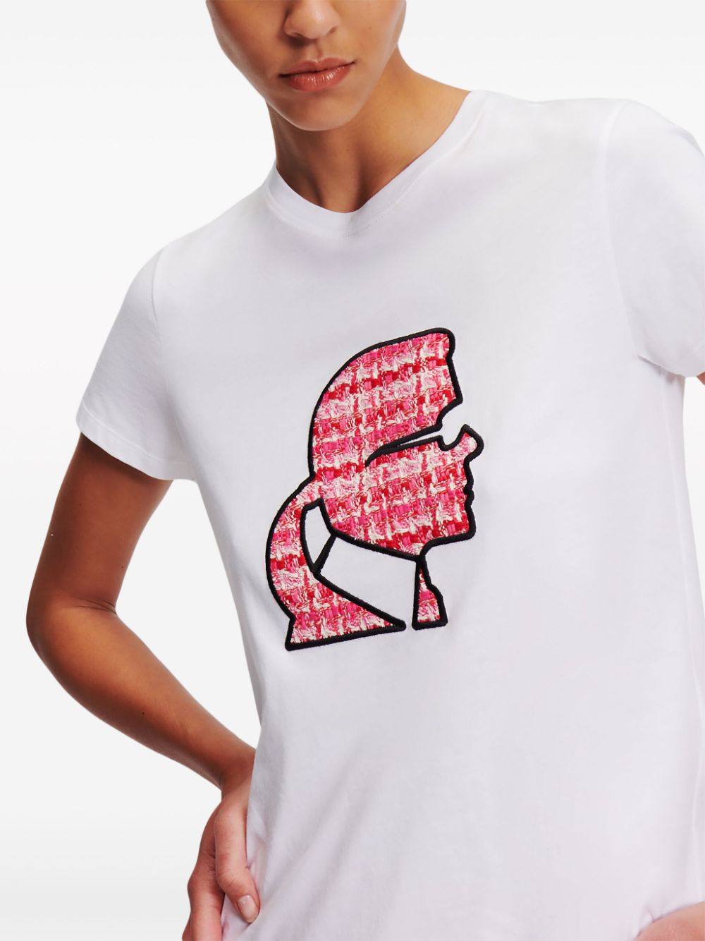 Karl Lagerfeld Bouclé Profile organic-cotton T-shirt - Image 5