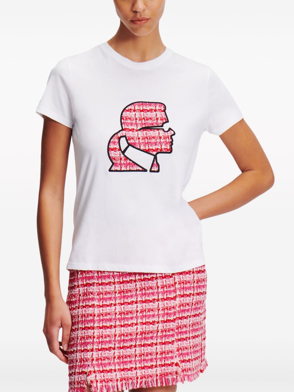 Karl Lagerfeld Bouclé Profile organic-cotton T-shirt - Image 3