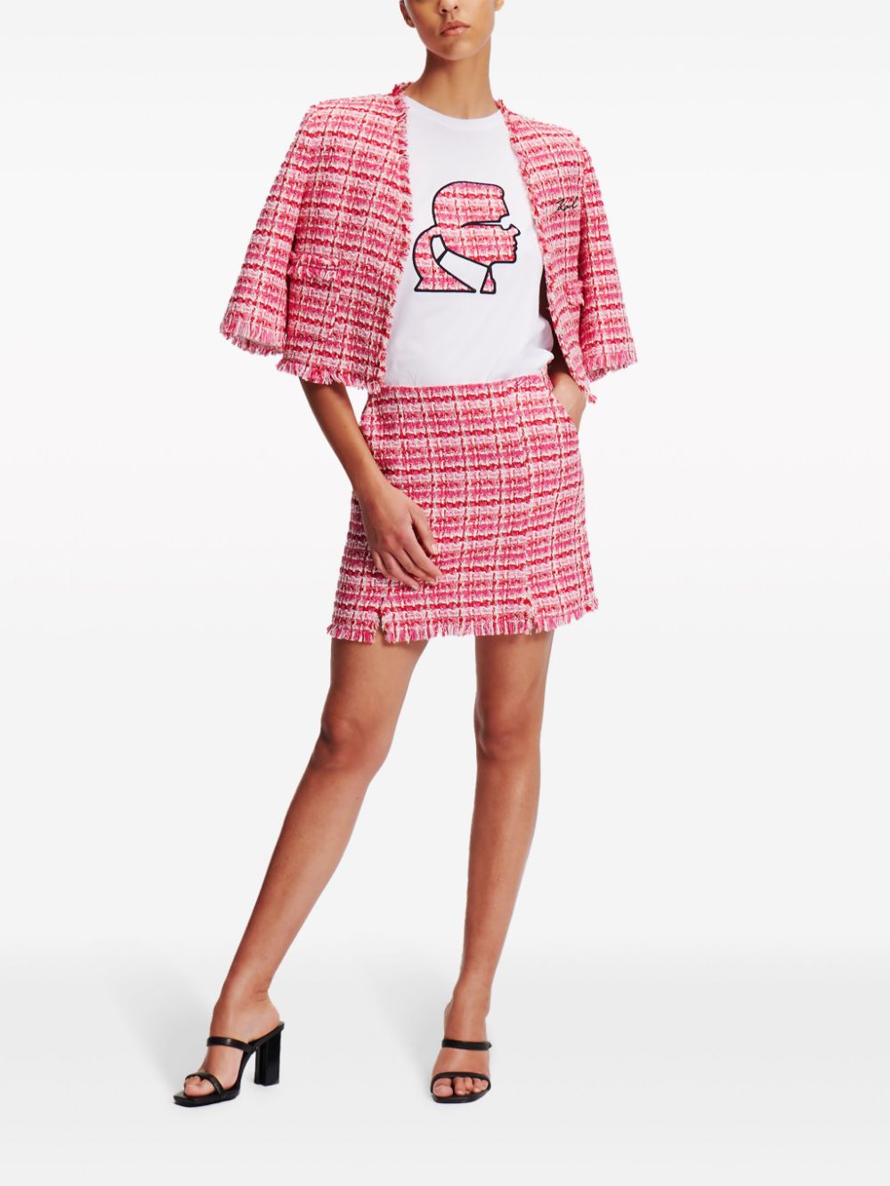 Karl Lagerfeld Bouclé Profile organic-cotton T-shirt - Image 2