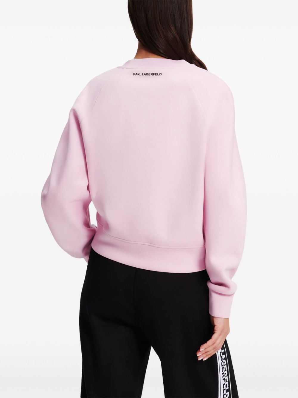 Karl Lagerfeld logo-tape cut out-detail sweatshirt - Image 4