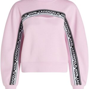 Karl Lagerfeld logo-tape cut out-detail sweatshirt