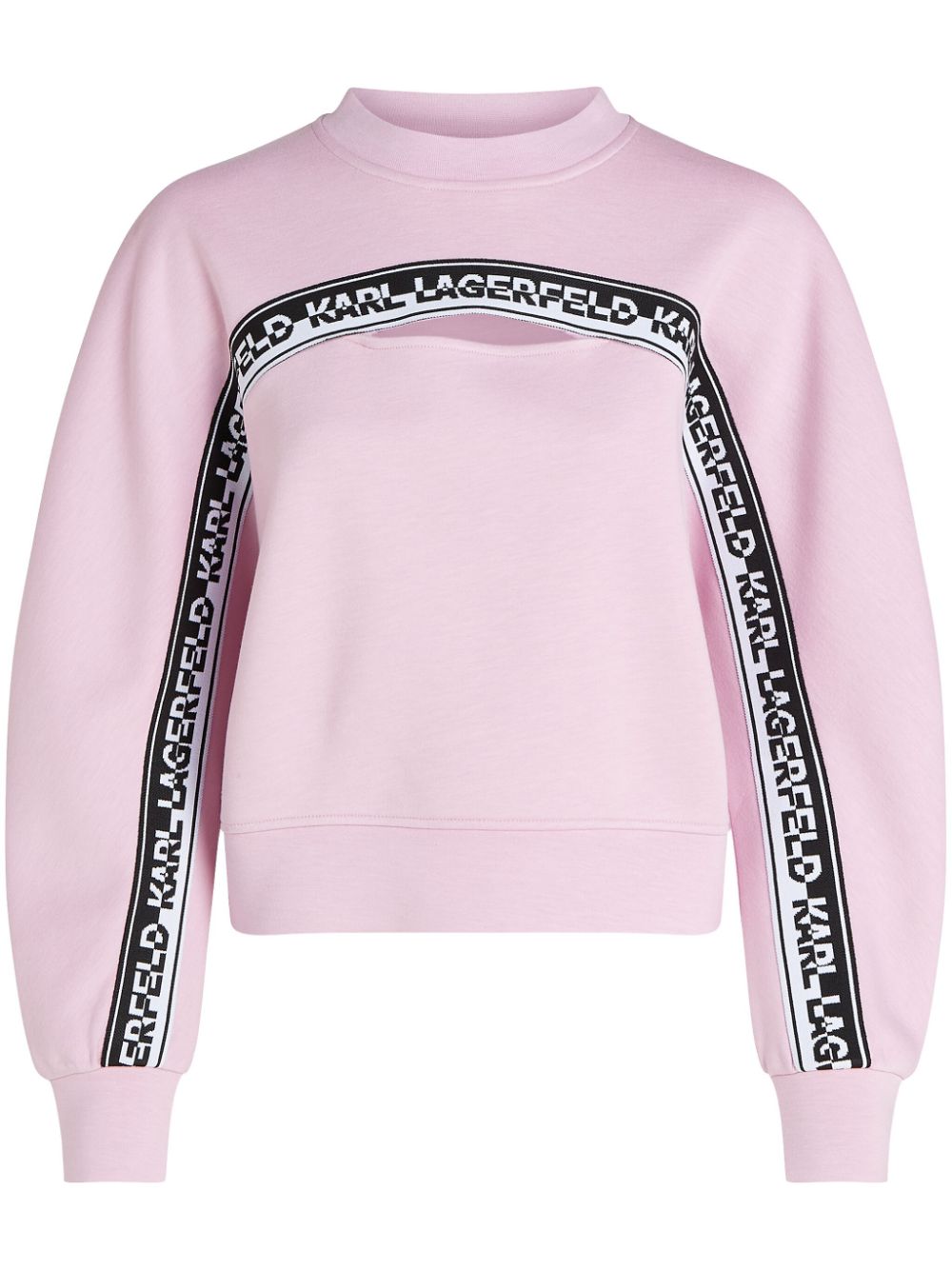 Karl Lagerfeld logo-tape cut out-detail sweatshirt