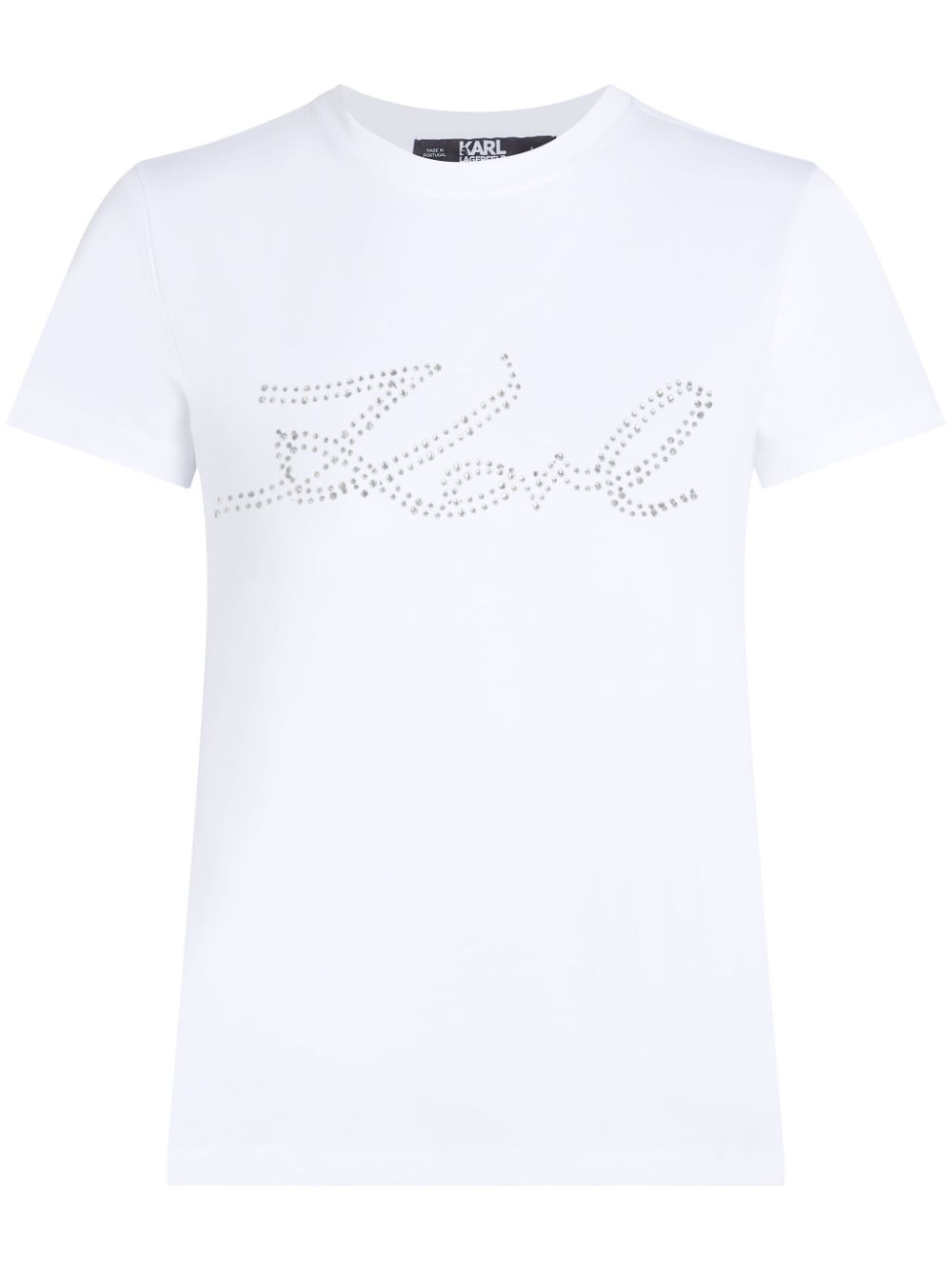 Karl Lagerfeld Signature rhinestone-embellished T-shirt