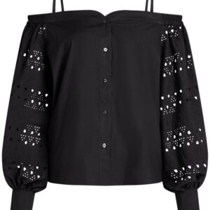 Karl Lagerfeld broderie-anglaise off-shoulder blouse