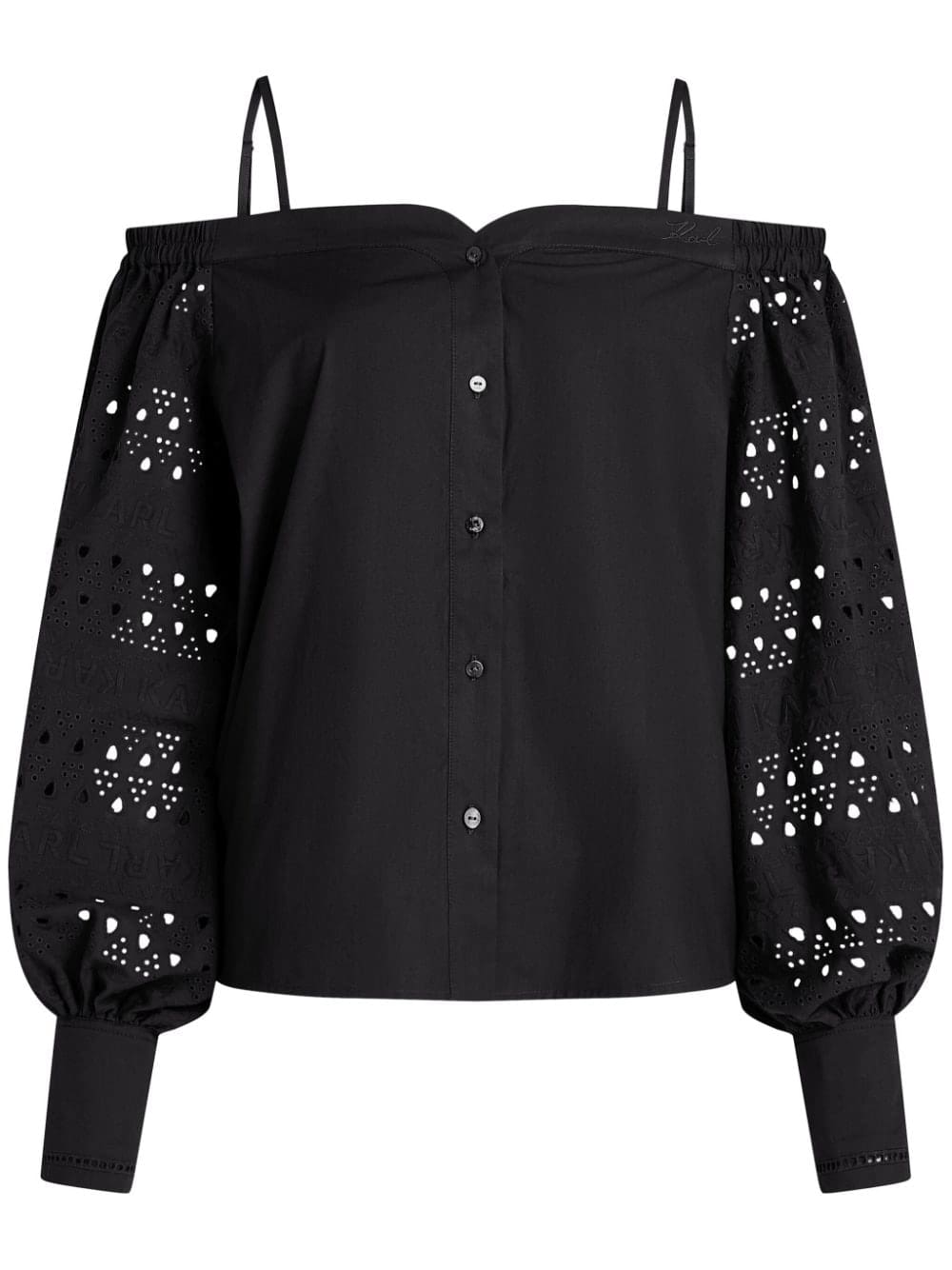 Karl Lagerfeld broderie-anglaise off-shoulder blouse