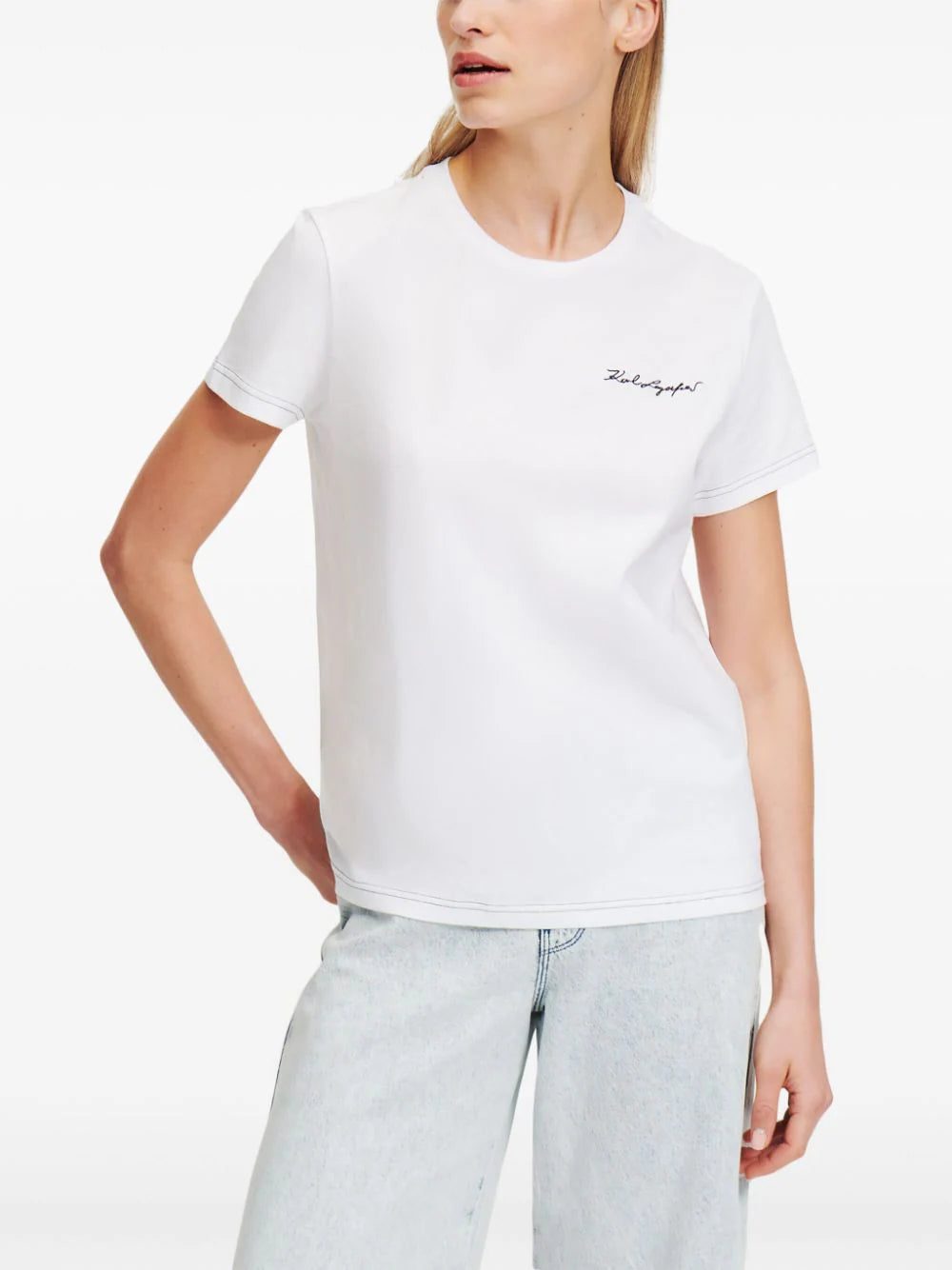 Karl Lagerfeld Karl Signature crew-neck cotton T-shirt - Image 3