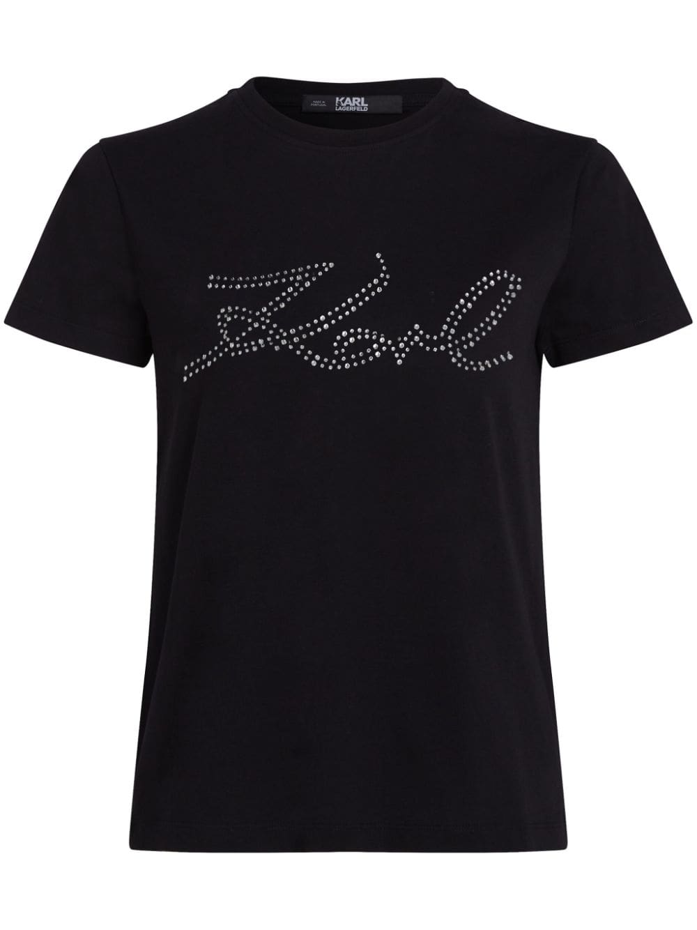 Karl Lagerfeld Signature rhinestone-embellished T-shirt