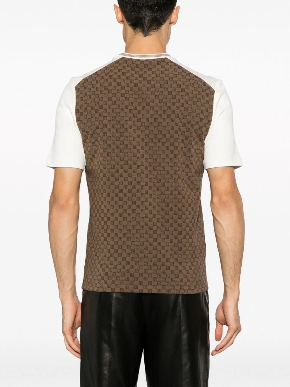 Balmain monogram-pattern stretch-cotton T-shirt - Image 4