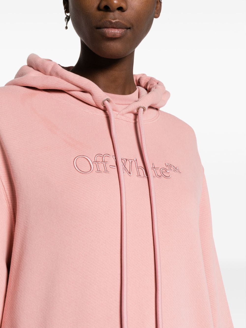 Off-White logo-embroidered drawstring hoodie - Image 5
