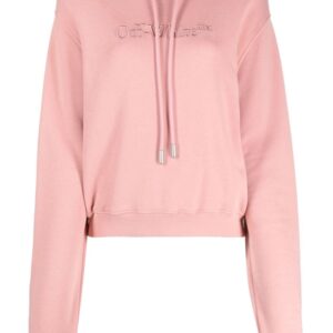 Off-White logo-embroidered drawstring hoodie