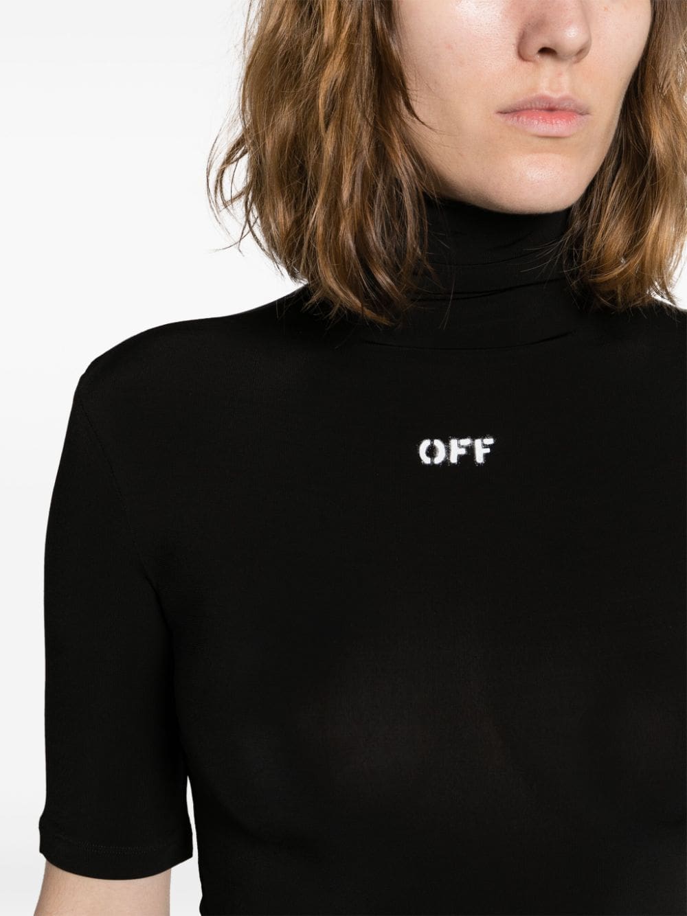 Off-White logo-print high-neck T-shirt - Image 5