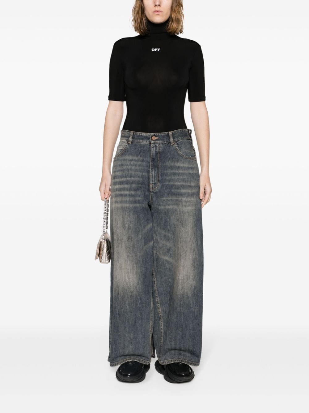 Off-White logo-print high-neck T-shirt - Image 2