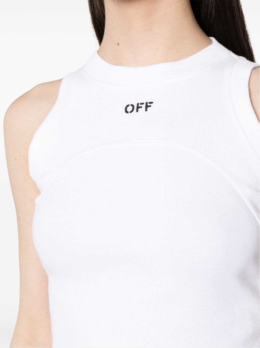 Off-White embroidered-logo ribbed tank top - Image 5