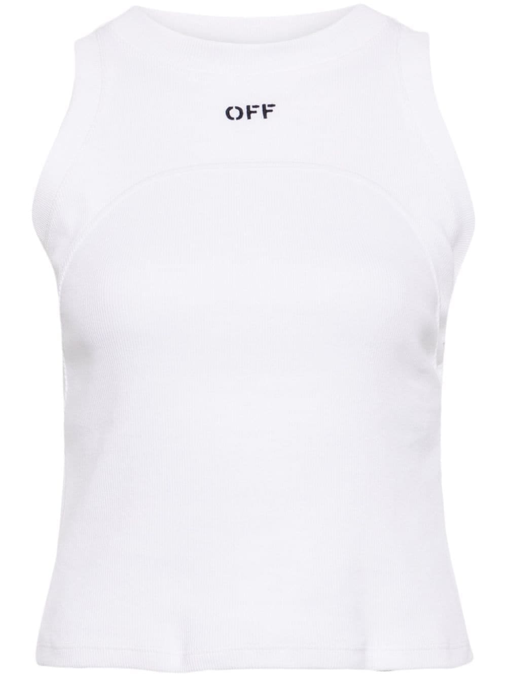 Off-White embroidered-logo ribbed tank top