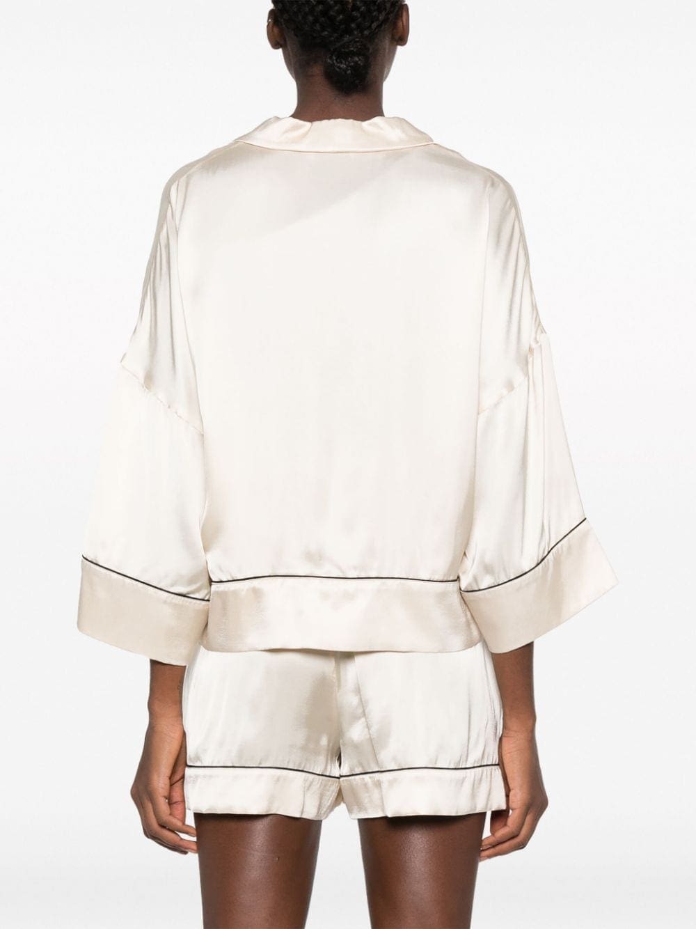 Off-White logo-print satin shirt - Image 4