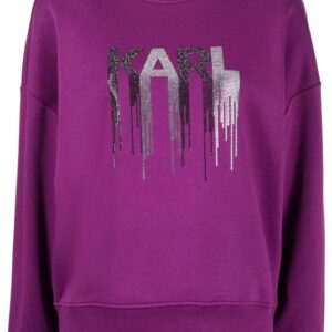 Karl Lagerfeld rhinestone-embelished crew-neck sweatshirt