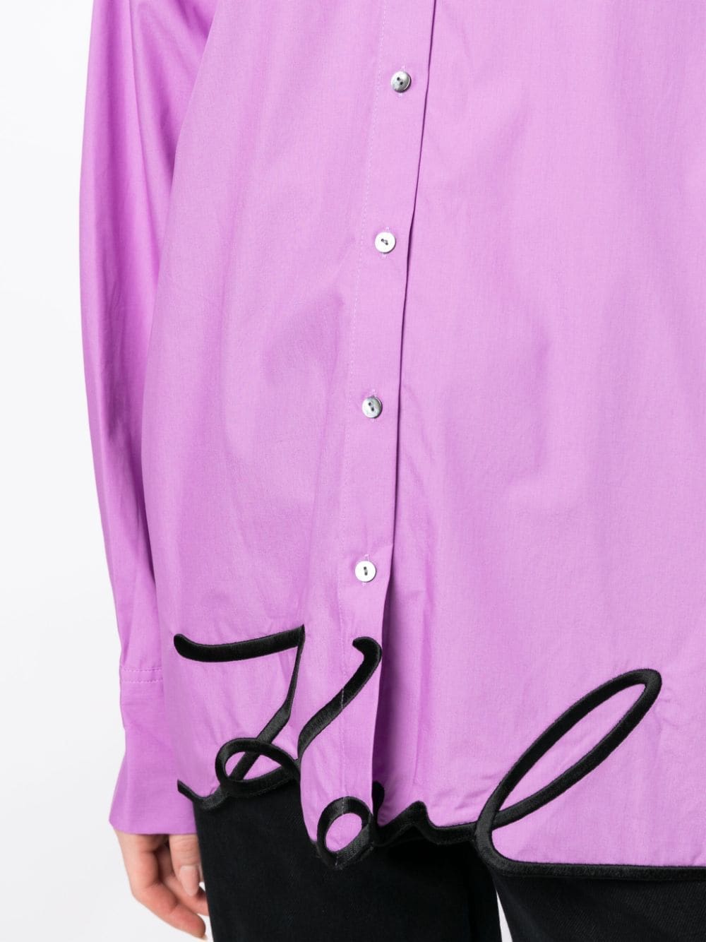 Karl Lagerfeld signature-embroidery organic-cotton shirt - Image 5