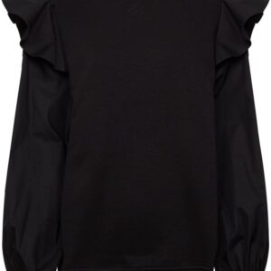 Karl Lagerfeld logo-embroidered ruffle-detailing sweatshirt