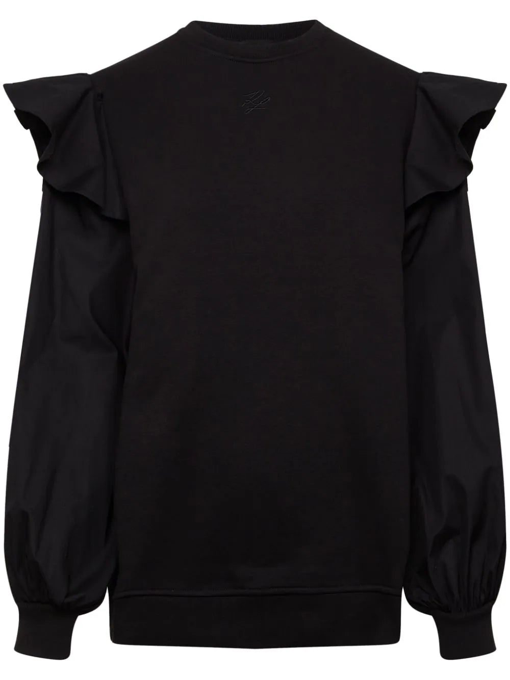 Karl Lagerfeld logo-embroidered ruffle-detailing sweatshirt