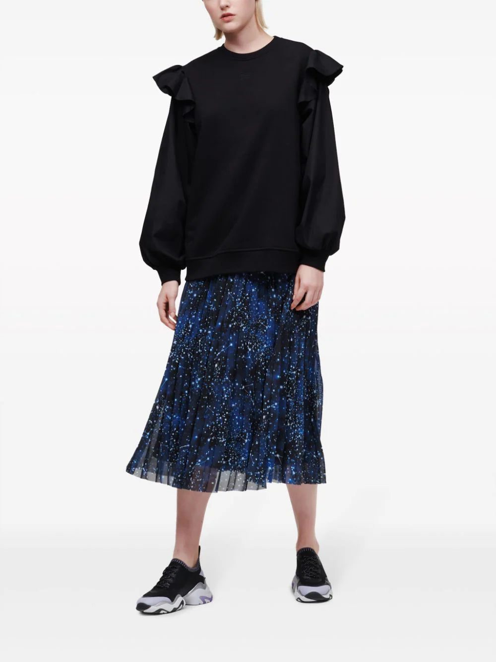 Karl Lagerfeld logo-embroidered ruffle-detailing sweatshirt - Image 2