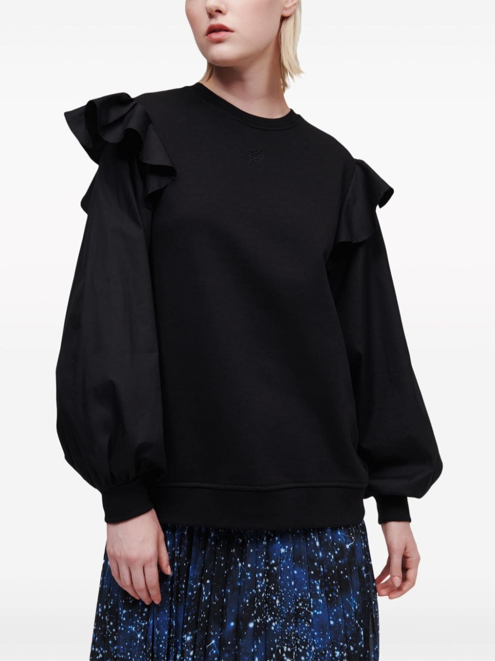 Karl Lagerfeld logo-embroidered ruffle-detailing sweatshirt - Image 5