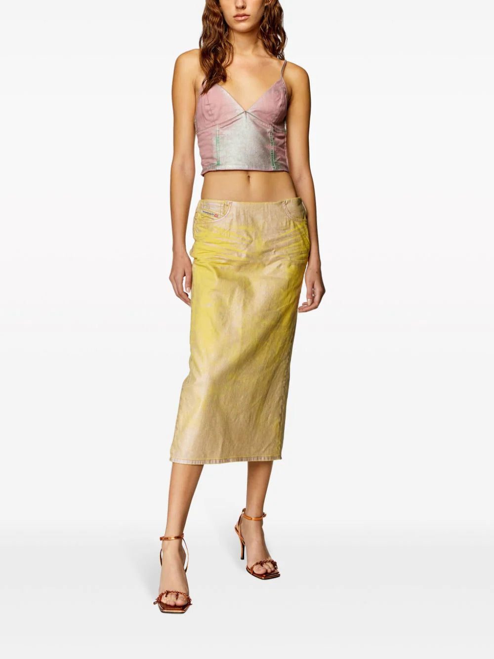 Diesel De-Pra-S2 laminated midi skirt - Image 2