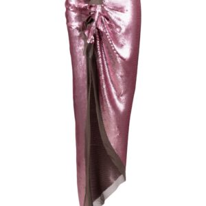 Rick Owens sequinned asymmetric maxi skirt