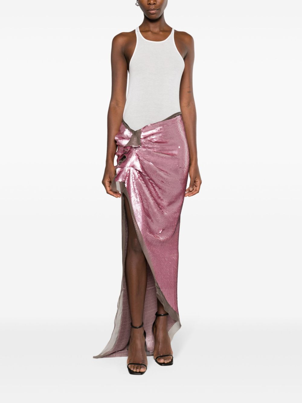 Rick Owens sequinned asymmetric maxi skirt - Image 2