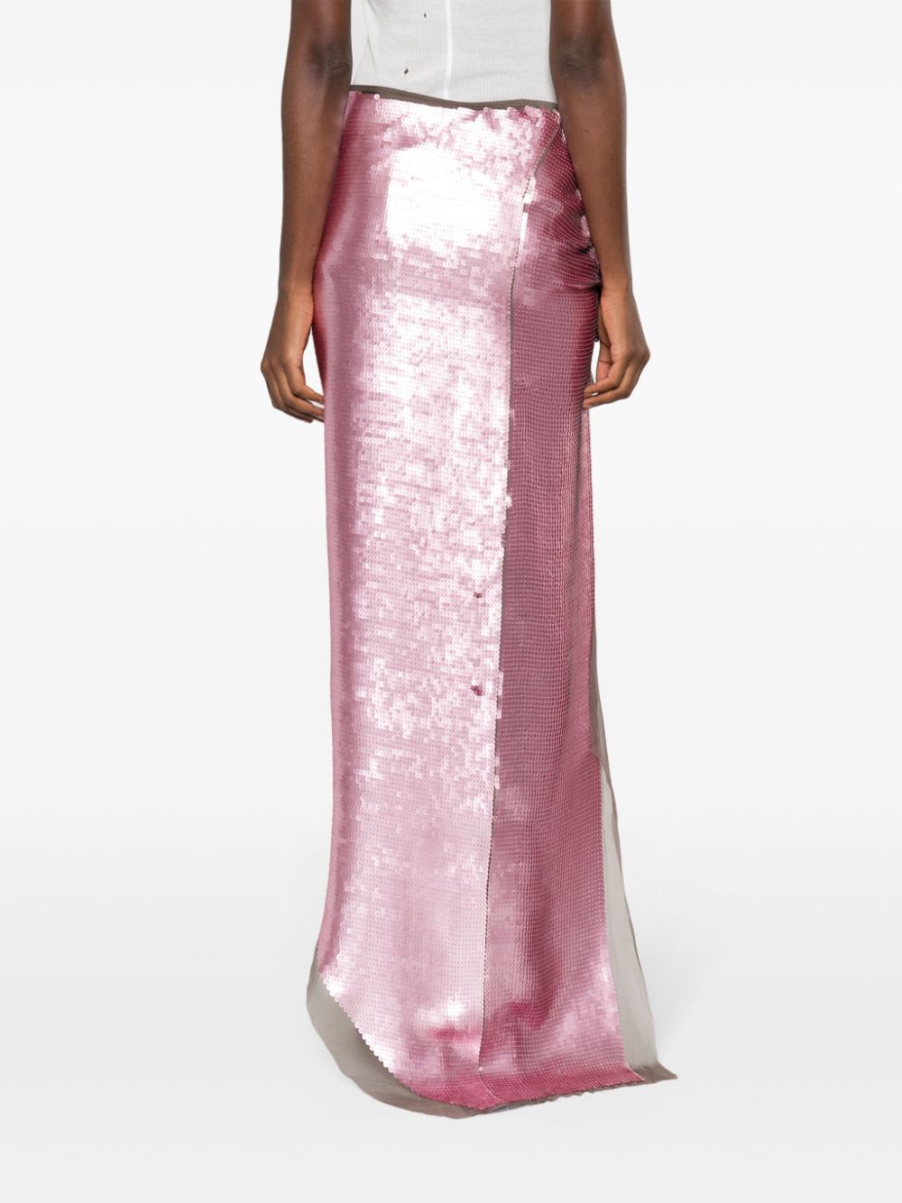 Rick Owens sequinned asymmetric maxi skirt - Image 4