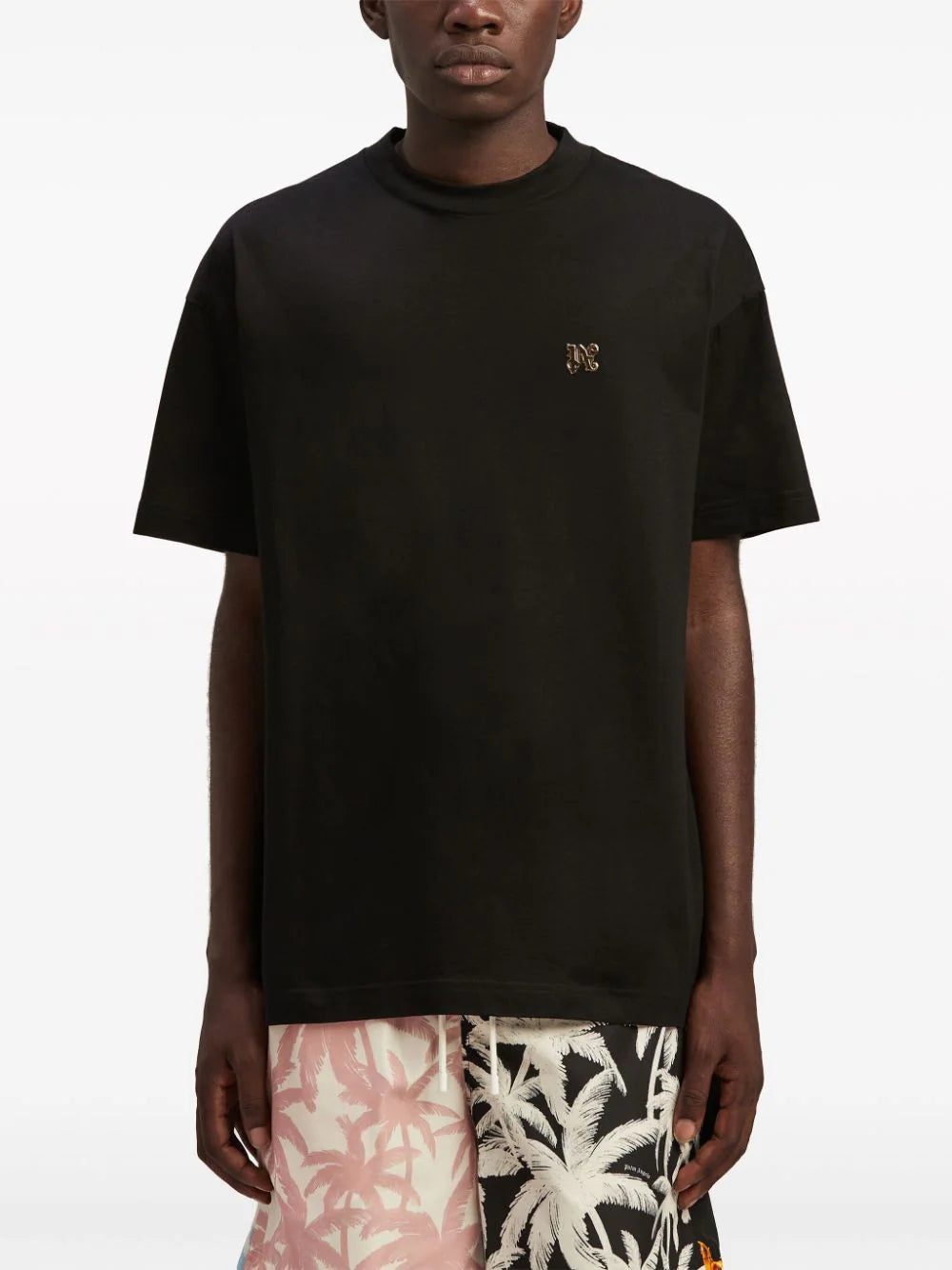 Palm Angels monogram-appliqué cotton T-shirt - Image 3