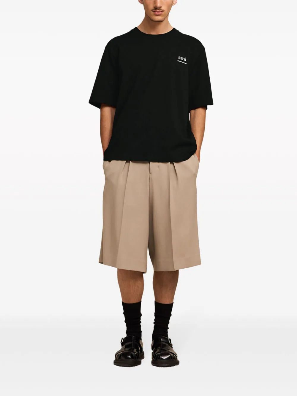 AMI Paris logo-print organic cotton T-shirt - Image 3