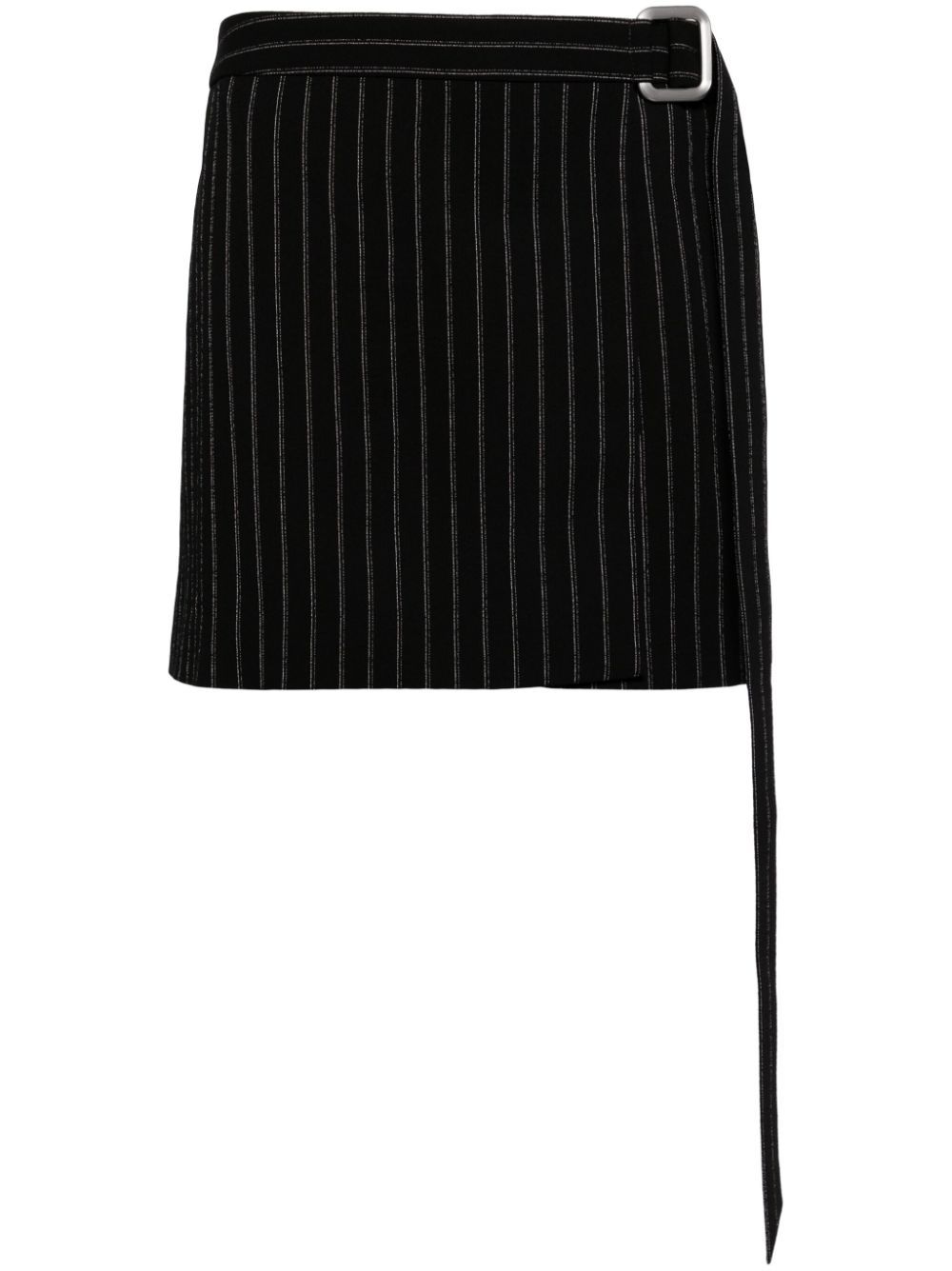 AMI Paris pinstripe-pattern belted skirt