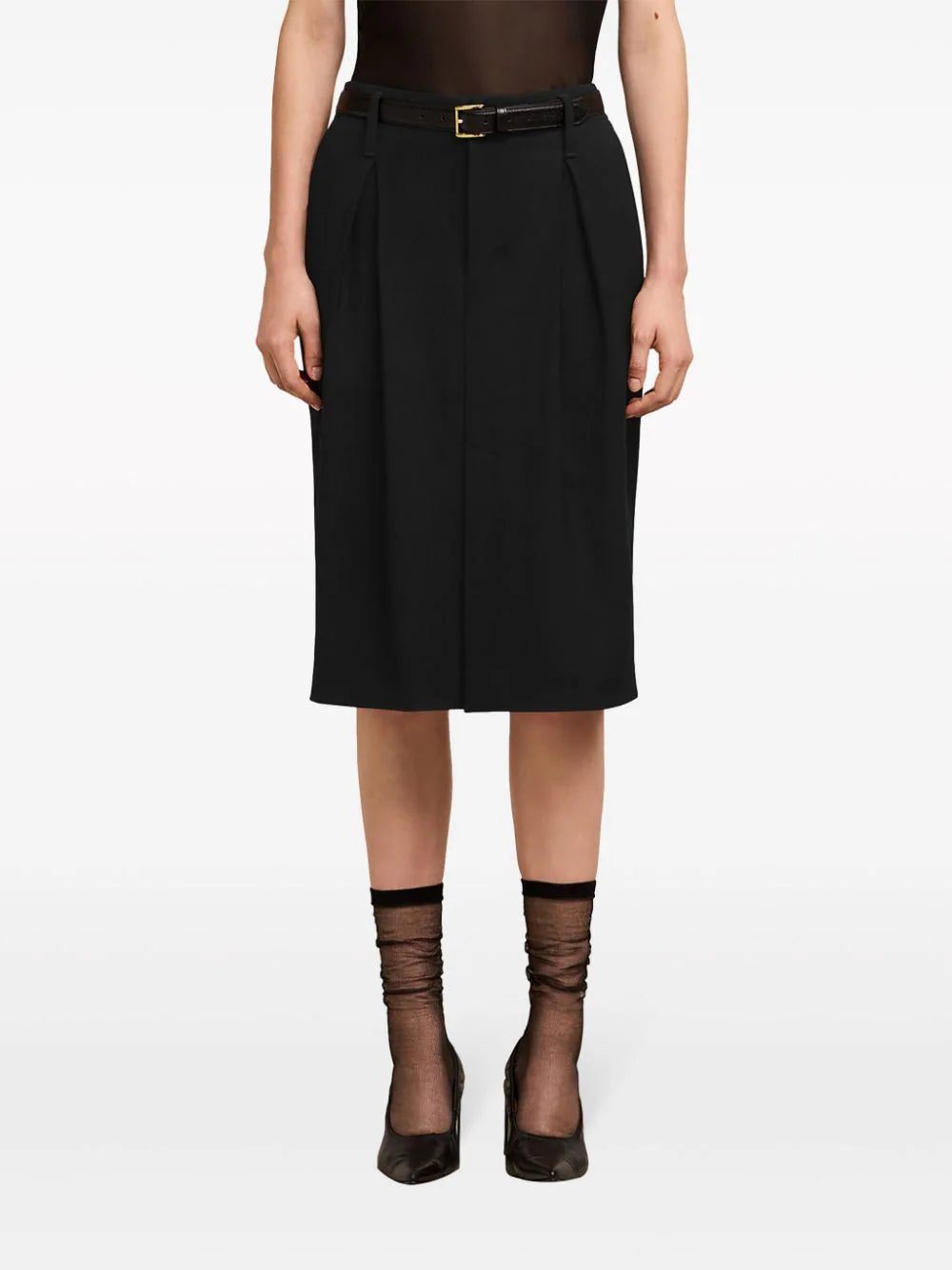 AMI Paris dart-detail high-waist midi skirt - Image 4