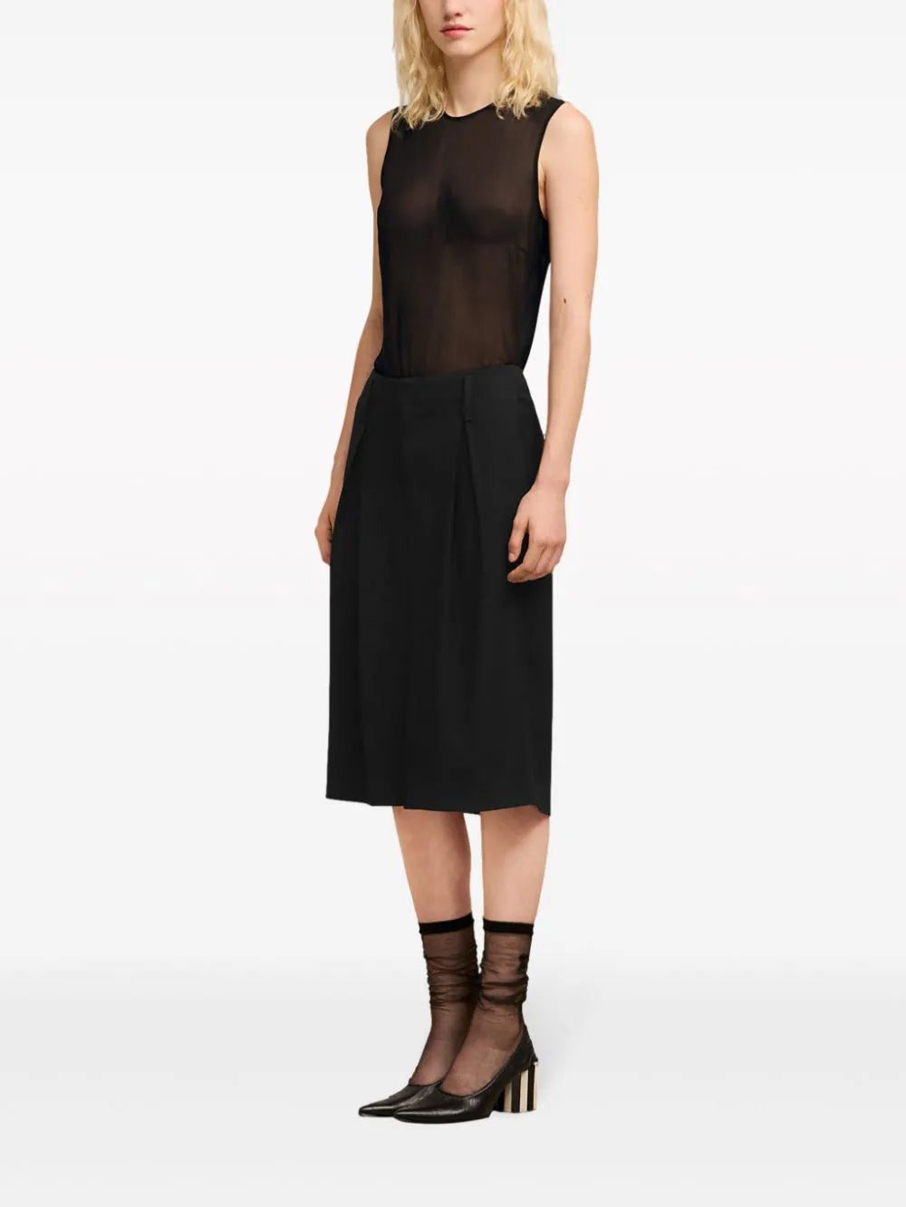 AMI Paris dart-detail high-waist midi skirt - Image 5