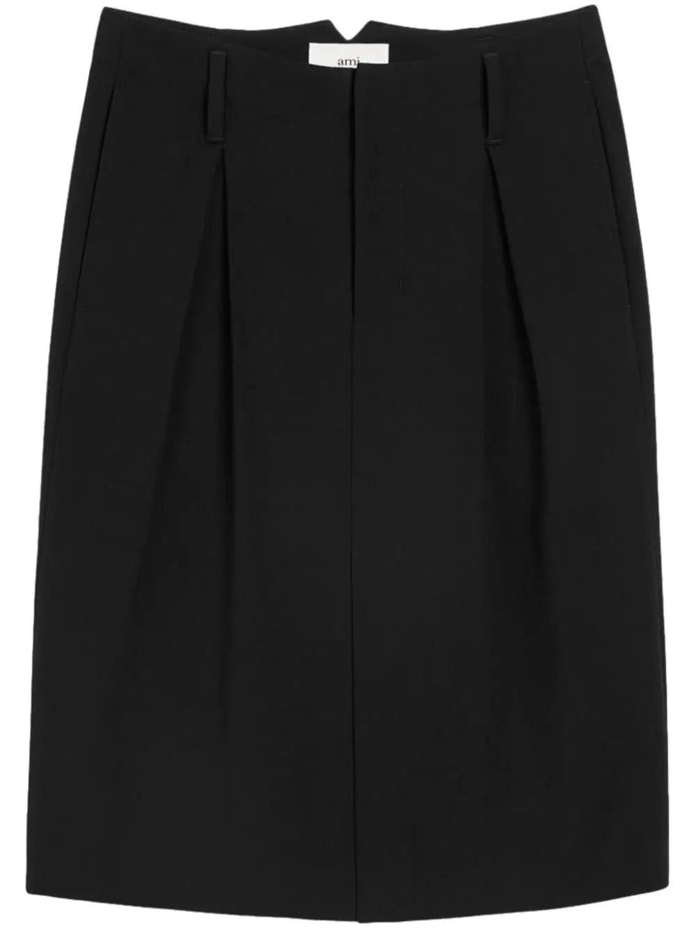 AMI Paris dart-detail high-waist midi skirt